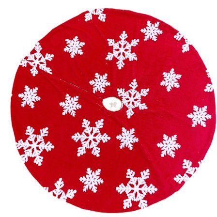 122 cm röd julgranskjol dubbla lager jacquard kashmir snöflinga juldekoration prydnad