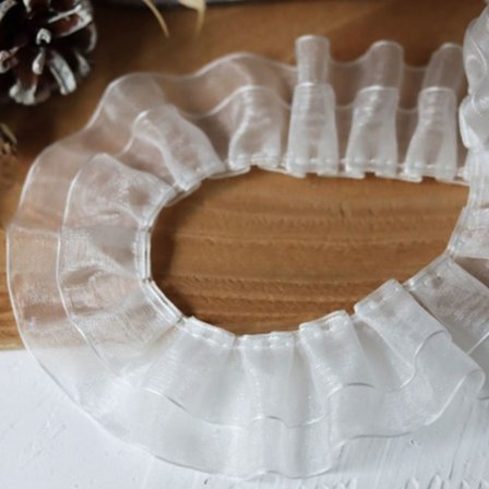 5,5 yards 2-lags bånd Organza blondebånd Organza kantsamling