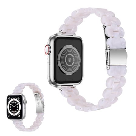 Apple Watch 42mm - 44mm stilfuld urrem i resin - Hvid