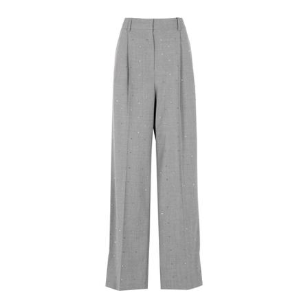 Msgm, Wide Trousers Szary, Kobieta, Rozmiar: S