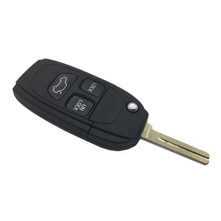 Auton avaimen kuori Volvo, jossa on 3 painiketta ja taittuva avaimen terä