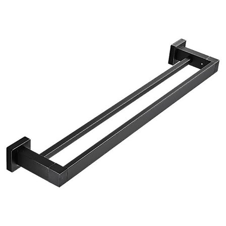 1 st självhäftande väggmonterad handdukshållare dubbel 2 stång handdukshållare badrumshylla, 60 cm