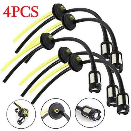 4 stk. Benzin Trimmer Brændstof Slange Rør Med Tank Filter Samling & Gummiring