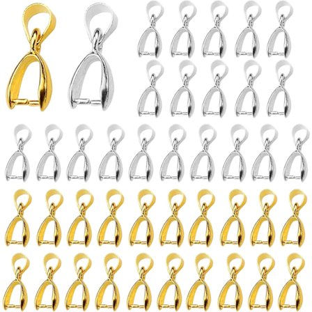 60 stycken klämma, guld- och silverklämmor, klämmor för DIY smyckestillverkning, tillbehör, hantverk