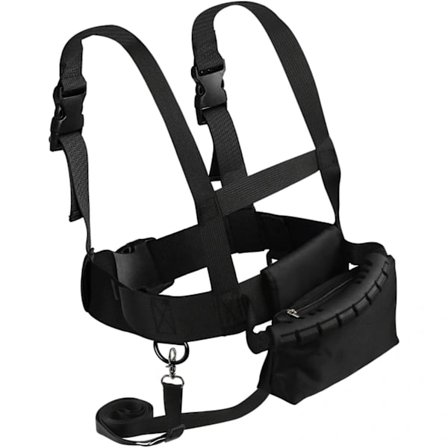 Ski- og snowboardsele til børn - Sort, Skisele med aftagelig snor