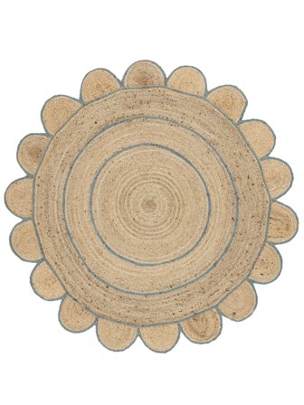 Mia Innen-/Outdoor-Teppich Ø 150 Klein Beige/Blau