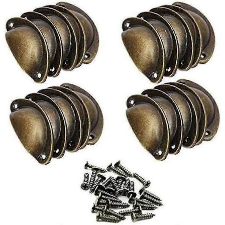 20 stk. Vintage Skal Håndtag 82mm Antik Skal Jern Dørhåndtag Skuffeknop Til Køkkenskab Skab Apotekerskab Vintage S[D]