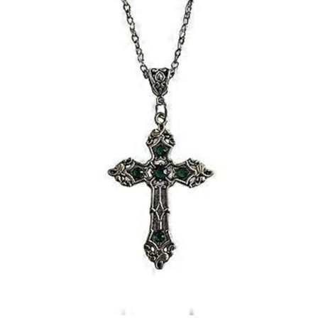 Vintage Barok Kristent Kors Halskæde til Kvinder Mænd Sølvfarve med Krystal Gotisk Krucifiks Symbol Påske Smykker