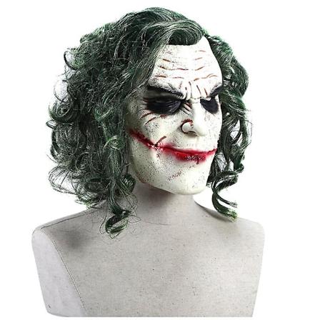 Halloween Joker-maske med grønt hår