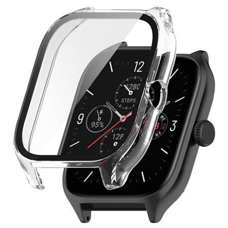 Amazfit GTS 4 cover with tempered glass screen protector - Transparent