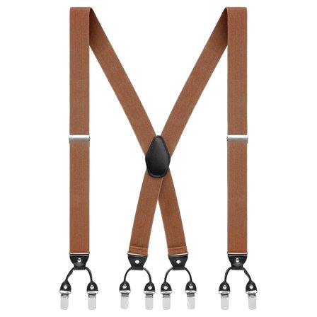 Vexel | Suspensórios de Molas Largos Cruzados Castanhos para homens - Suspensórios com molas