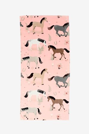 Redlunds - Hästar frotté 65x130 - Rosa - Badlakan - 65X130 - Från Homeroom