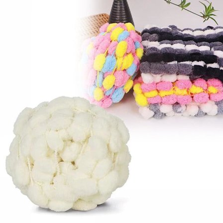 Garn med bollar för stickning och virkning Vit 4-Pack