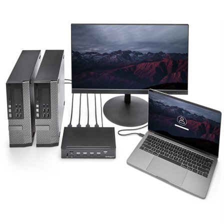 StarTech 4 Port HDMI KVM - HDMI KVM Switch - 1080p - USB 3.0 & Audio Support - KVM Video Switch (SV431HDU3A2) - KVM / lyd / USB-svitsj - 4 porter -