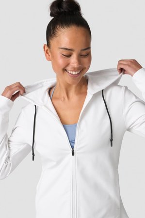 ICANIWILL - Stride Zip Hoodie Wmn White - Dame - ICIW