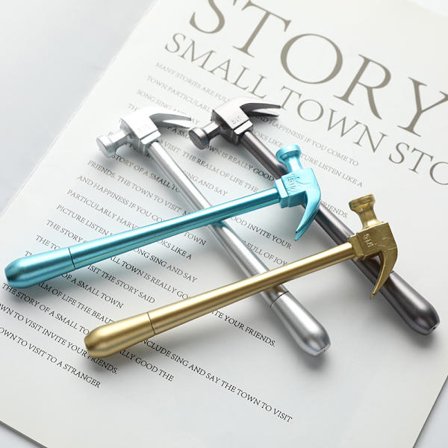 2st Metallic Hammer Tool Brevpapper Kreativ kulspetspenna Skinka