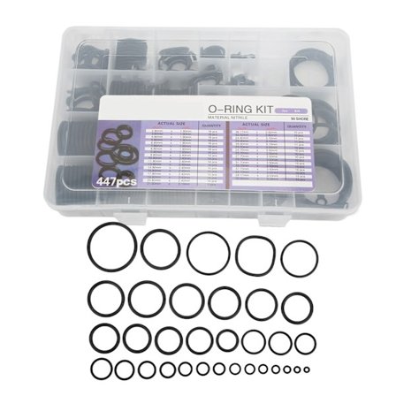 447 stk. bil aircondition forsegling O-ring kit sortiment gummi erstatning til SH gravemaskine