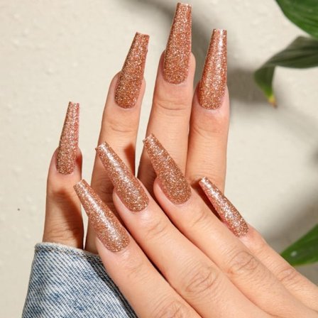 Fake Nails Pitkät ranskalaiset ROSE GOLD