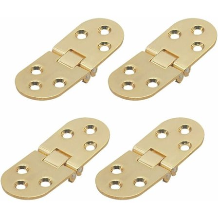 4 st Guld Zink Fällbord Gångjärn för Möbelskåp, Kompatibla med Symaskinsbord med Fälltopp