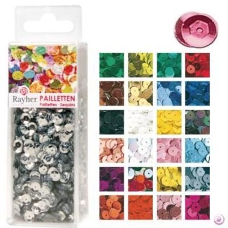 Böjda paljetter - RAYHER - Ø6mm - Guld - 4000 stycken - Tvättbara och glittriga