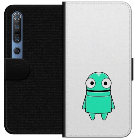 Yhteensopiva Lompakkokotelo Xiaomi Xiaomi Mi 10 Pro 5G Turkoosi piirroshahmo isoilla silmillä ja iloisella persoonallisuudella yksinkertaisessa kuvit