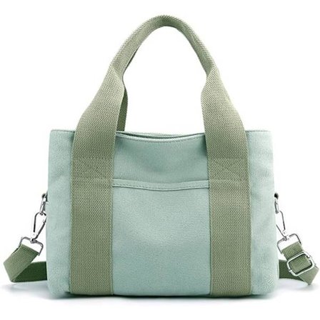 Canvas skulderveske liten stoffveske for kvinner hverdags topphåndtak veske flere lommer crossbody veske damer messenger bag