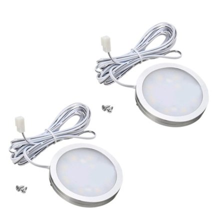 2x 12V LED-lampe for bobil, campingvogn, båt - Taklampe, nedadrettet, varmhvit (FMY)