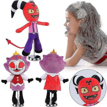 Helluva Boss 2 pehmolelua Blitzo Moxxie Millie Loona Devil Dolls 30cm A Purple four eyed devil