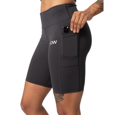 ICANIWILL Women's Classic Pocket Bikers Women workout shorts Grey XS