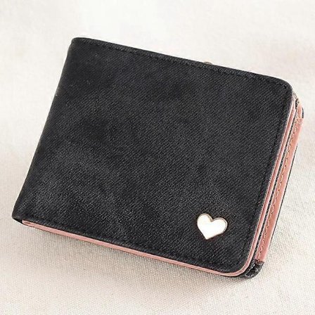 1 st Plånbok Portabel Damplånbok Kort Klack Imitation Denim Väska Plånbok för Mynt, Mynt, Mynt, Nycklar och Små Saker Dam Tjej Present