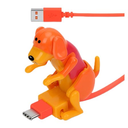 (1-pack)Rörlig Hund Snabbladdning USB C-kabel för Mobiltelefoner Surfplattor Rolig Touch Hund Telefonkabel