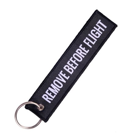 Remove Before Flight Nyckelring Polyesterbroderimeddelande