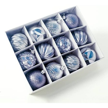 12 stk. julekugler juletræspynt sølv