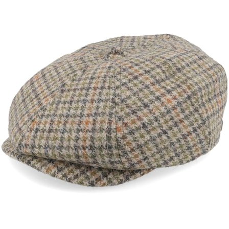 Brixton - Grey flatcap Czapka Z Daszkiem - Brood Oatmeal/Charcoal Houndstooth Snap Cap @ Hatstore