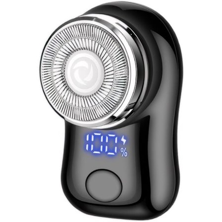 Mini elektrisk barbermaskine, bærbar kraftfuld stormbarbermaskine, USB-C genopladelig, batteristrømsdisplay, letvægts rejsebarbermaskine.