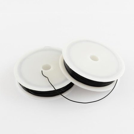 1 rulle 18 mt.svart elastisk tråd 0,5 mm. Ø