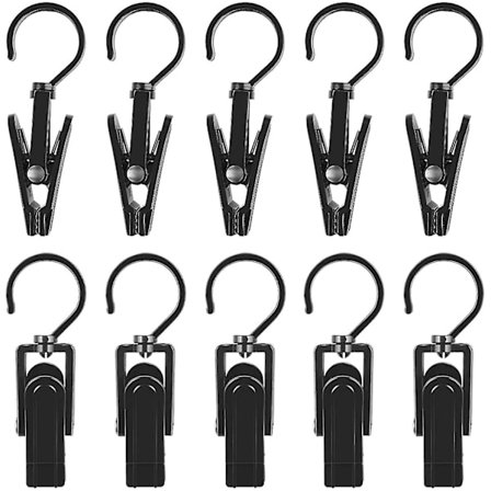 20 st klädnypor, 360 graders roterande krok, halkfri plastgalge