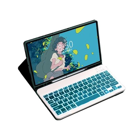 Bluetooth Tangentbordsfodral med Bakgrundsbelyst Tangentbord - Kompatibelt med Samsung Galaxy Tab S8+/S8 Plus 12.4 tum
