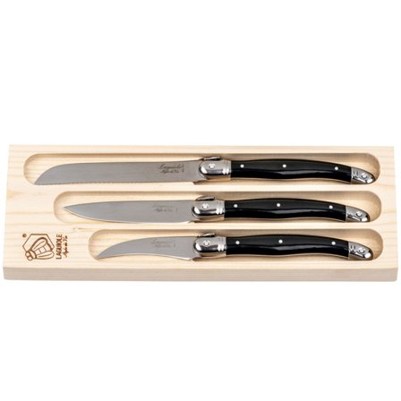 Laguiole Style de Vie keittiöveitset 3 kpl, musta