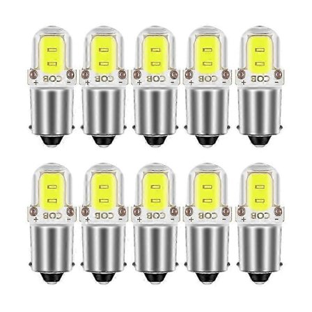 Högkvalitativ 10x BA9S Bil LED T4W H6W LED CANBUS COB 2LED Lampa Bil Interiör Registreringsskylt Ljus Markör Läslampa Bil Lampa Vit 6000K 12V-WELLNGS