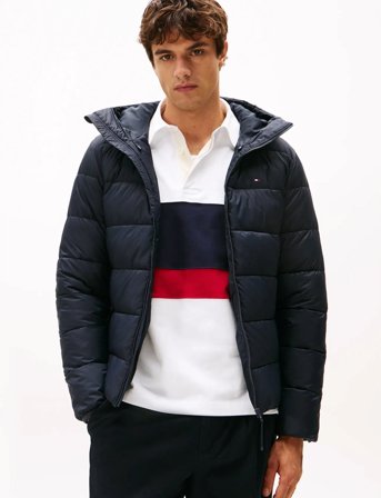 Tommy Hilfiger Mid Weight Hooded Jacket - Navy - XXL