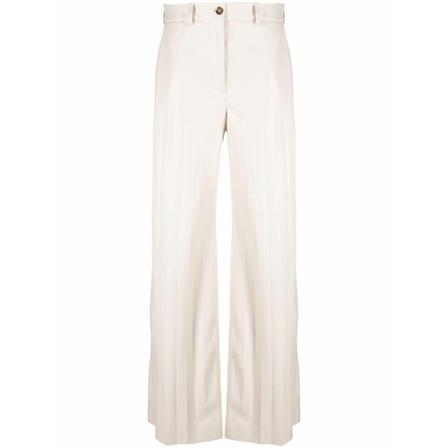 Msgm, Wide Trousers Beige, Dames, Maat:XS