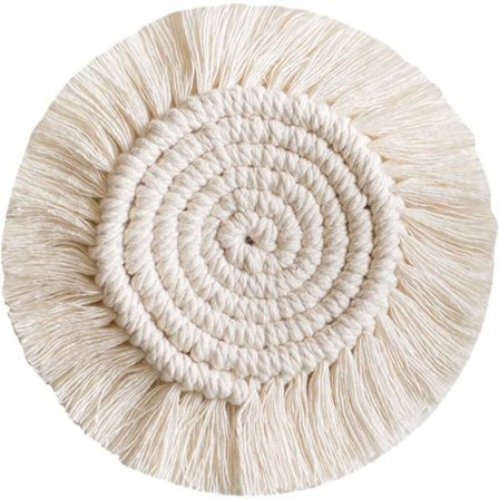 Bomullsunderlag for kaffekopper med dusk i bohemsk stil