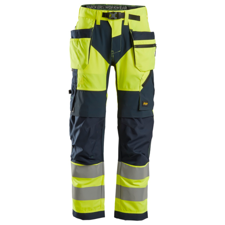 Snickers Workwear 6932 FlexiWork Arbetsbyxa varsel, gul/marinblå Varsel, Gul/Marinblå, Kläder