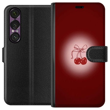 Kompatibel Tegnebogsetui til Sony Sony Xperia 1 VII kirsebærbue