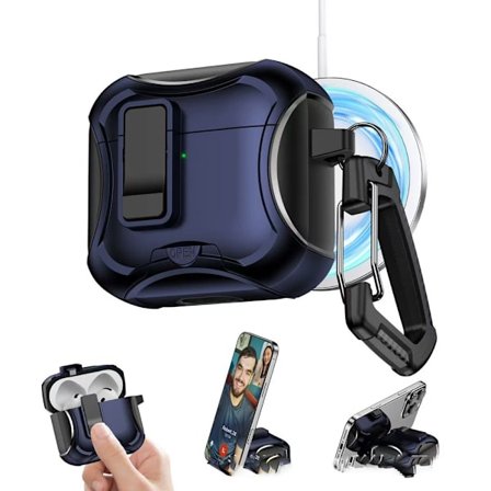 iPhone AirPods 3. generasjon, Flip-top øretelefonetui, stativ øretelefonetui, blå