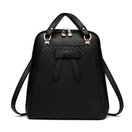 Kvinder pige rygsæk skuldertaske skoletaske Preppy Style Casual koreansk dametaske Black