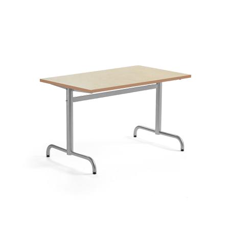 Tisch PLURAL, 1200x700x720 mm, Linoleum-Platte, beige, silber