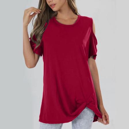 Kortärmade Kvinnor T-shirts Med Rund Hals