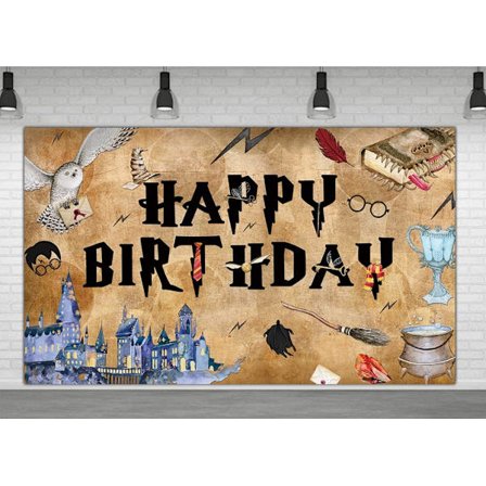 6X3,6ft Trollkarl Grattis på födelsedagen Festtillbehör Trollkarl Födelsedagsfest Bakgrund Magisk Trollkarl Födelsedagsbanners Dekoration Pojkar 